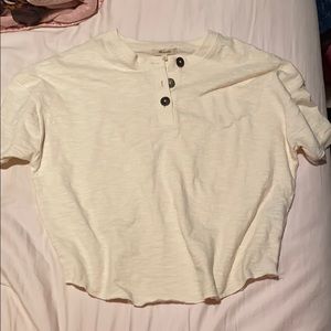 Madewell Cream Henley shortsleeved